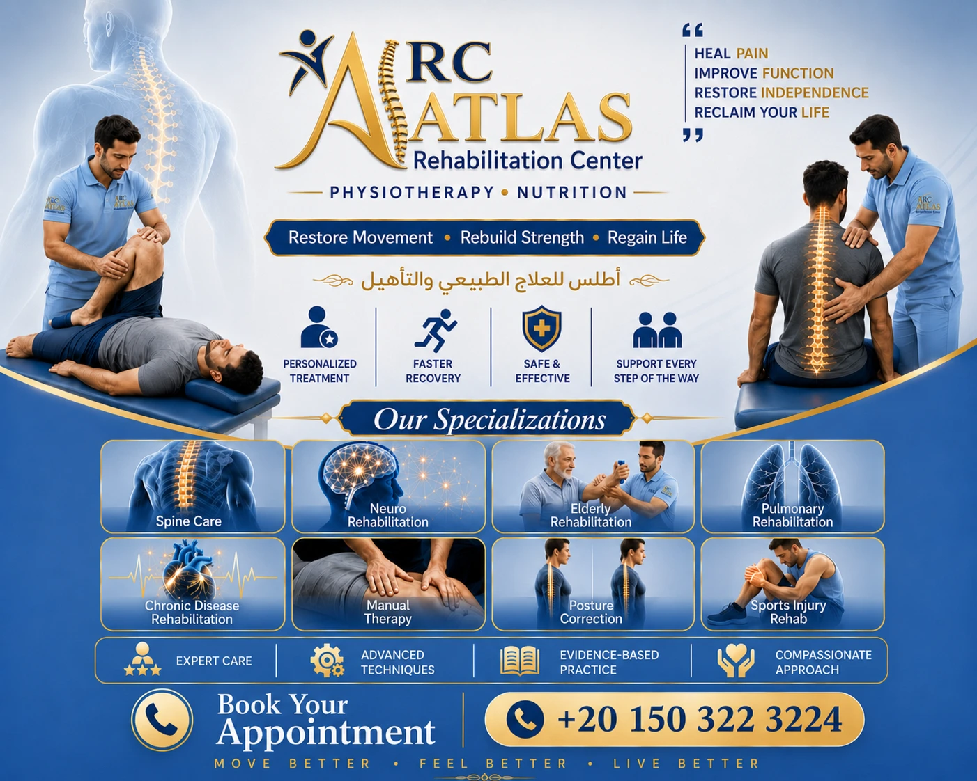 ATLAS Rehabilitation Center brand poster